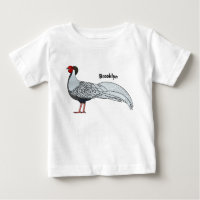Silver pheasant bird cartoon illustration