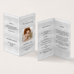 Silver photo butterfly funeral program