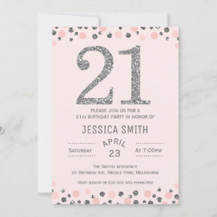 Silver Photo faux Silver Invitation à l'anniversai