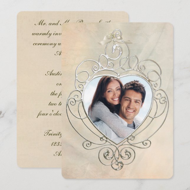 Silver Photo Frame invitation (Front/Back)