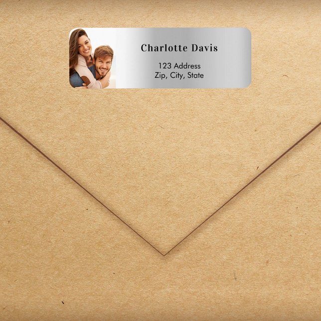 Silver photo wedding return address  (Creator Uploaded)