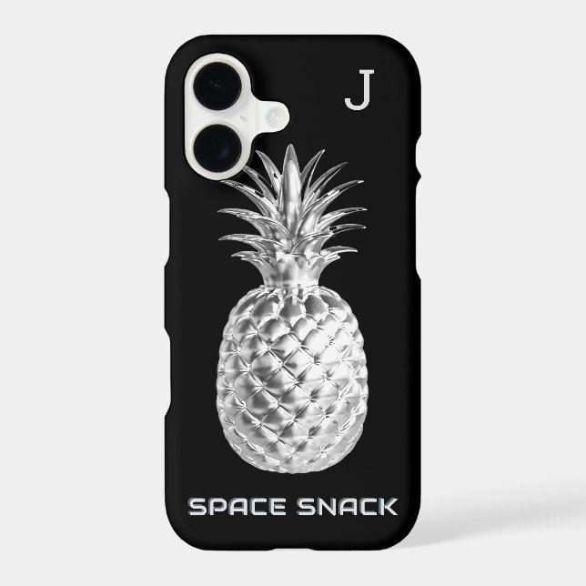 Silver Pineapple Space Snack Fruit Monogrammed (Back)
