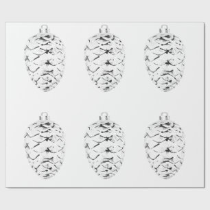 Silver Pinecone Wrapping Paper