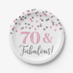 Silver Pink Confetti 70 and Fabulous Paper Plate