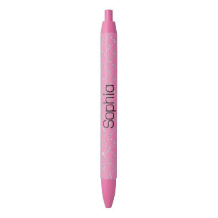 Silver Pink Mermaid  Black Ink Pen