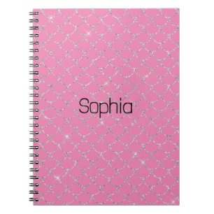 Silver Pink Mermaid  Notebook