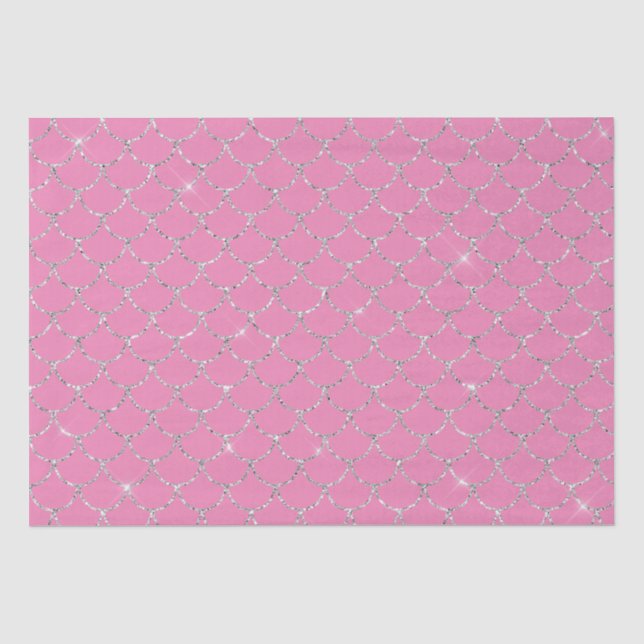 Silver Pink Mermaid  Tissue Paper (Front)