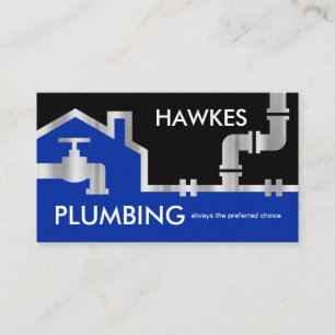 Silver Pipes Building Frame Plumber Service Business Card
