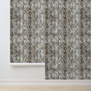 Silver Plates Pattern Wallpaper