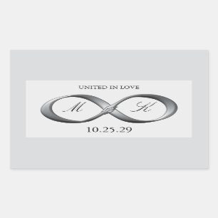 Silver Platinum Infinity Hand Clasp Wedding Favour Sticker