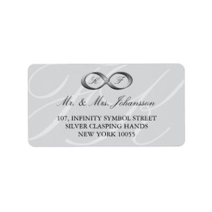 Silver Platinum Infinity Hand Clasp Wedding Labels