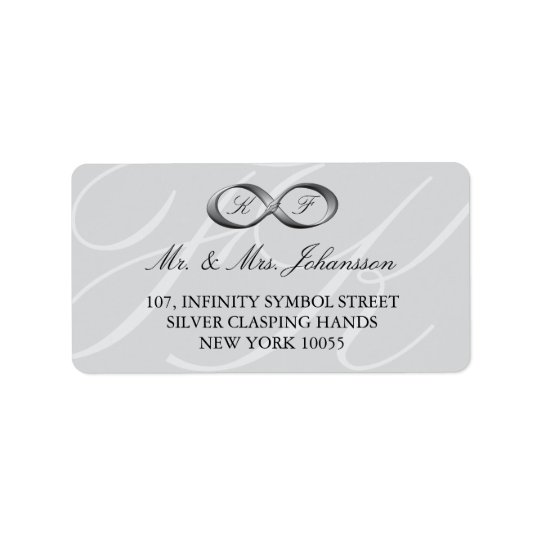 Silver Platinum Infinity Hand Clasp Wedding Labels
