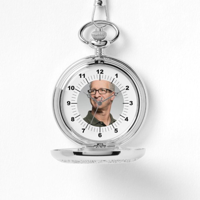 Silver Pocket Wat - Personalized  Watch (Front)