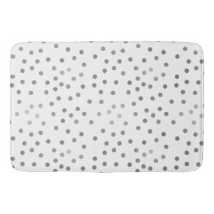 Silver Polka Dots Bath Mat