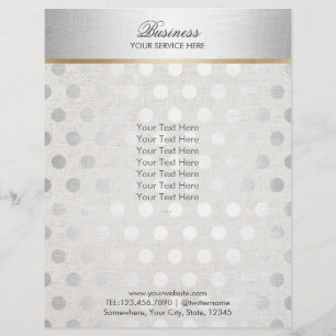 Silver Polka Dots Classy Linen Salon Spa Brochures