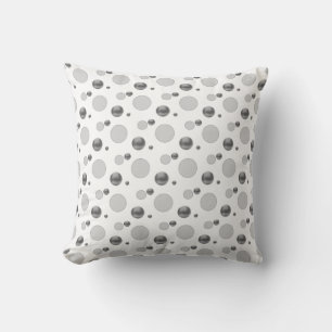 Silver Polka Dots Throw Pillow