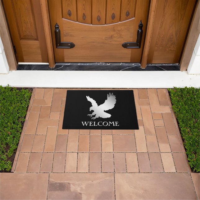 Silver Predator Eagle Welcome Doormat (Outdoor)
