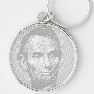 Silver President Lincoln Five Dollar Money Keychai Keychain