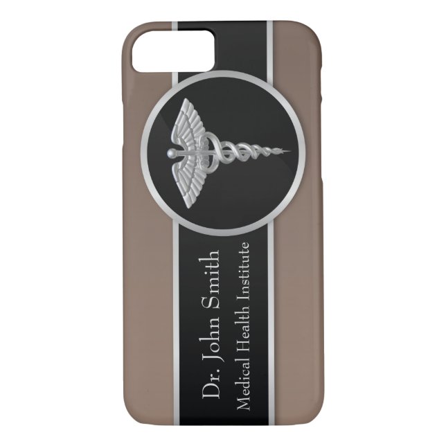 Silver Professional Medical Caduceus Case-Mate iPhone Case (Back)