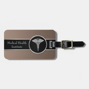 Silver Professional Medical Caduceus - Luggage Tag