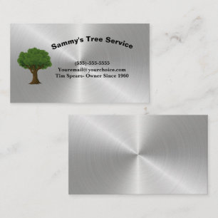Silver Professional Tree Trimming Service Business Card