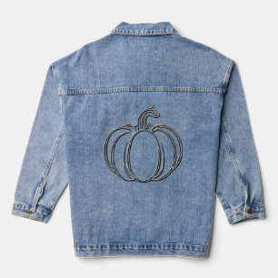 Silver Pumpkin Halloween Denim Jacket