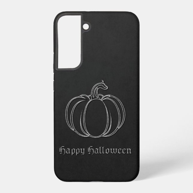 Silver Pumpkin Halloween Samsung Galaxy S22+ Case (Back)