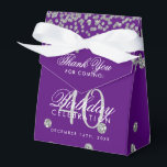 Silver Purple 40th Birthday Thank You Confetti Favor Box<br><div class="desc">Elegant "Thank You" 40th Birthday Silver Faux Glitter Confetti Purple design.</div>