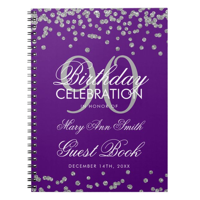 Silver Purple 90e Anniversaire Livre d'hôtes Confe (Devant)