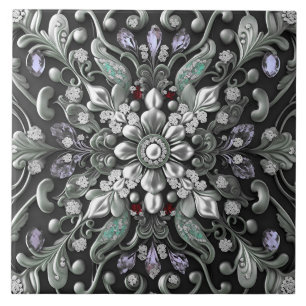 Silver Purple Decorative Ceramic Tile