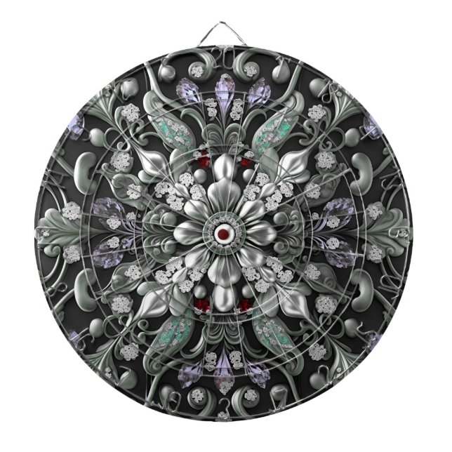 Silver Purple Decorative Dartboard (Front)
