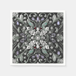 Silver Purple Decorative Napkins