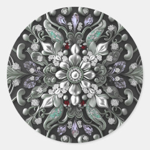 Silver Purple Decorative Sticker