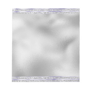 Silver Purple Glitzy Glitter Stripes Notepad