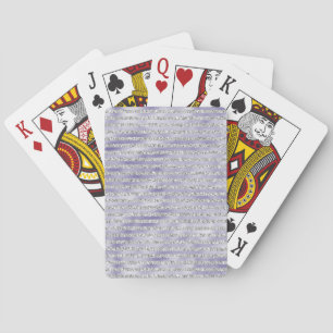 Silver Purple Glitzy Glitter Stripes Playing Cards