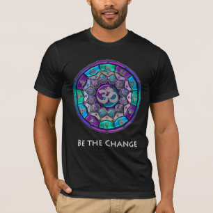 Silver Purple Independence Mandala ~ Be The Change T-Shirt