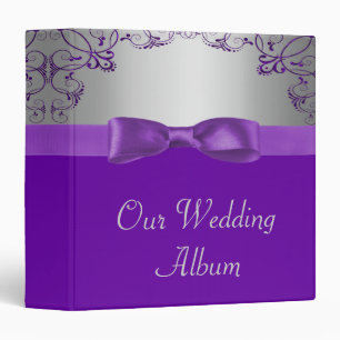 Silver & Purple Scrollwork Wedding Binder