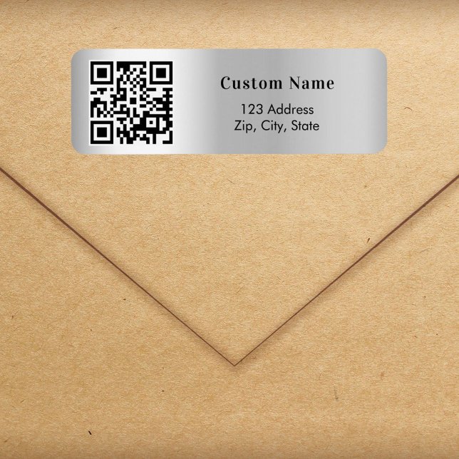Silver QR code business return address (Creator Uploaded)