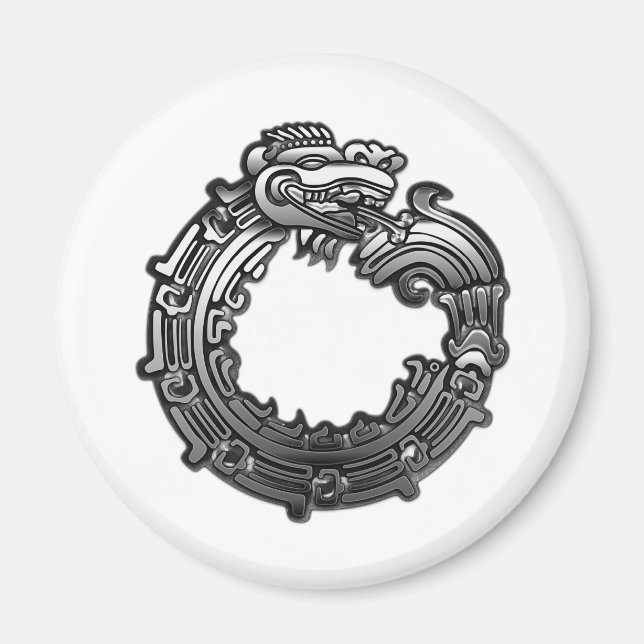 Silver Quetzalcoatl Magnet (Front)