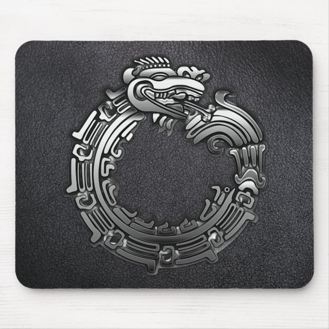 Silver Quetzalcoatl Mouse Pad (Front)