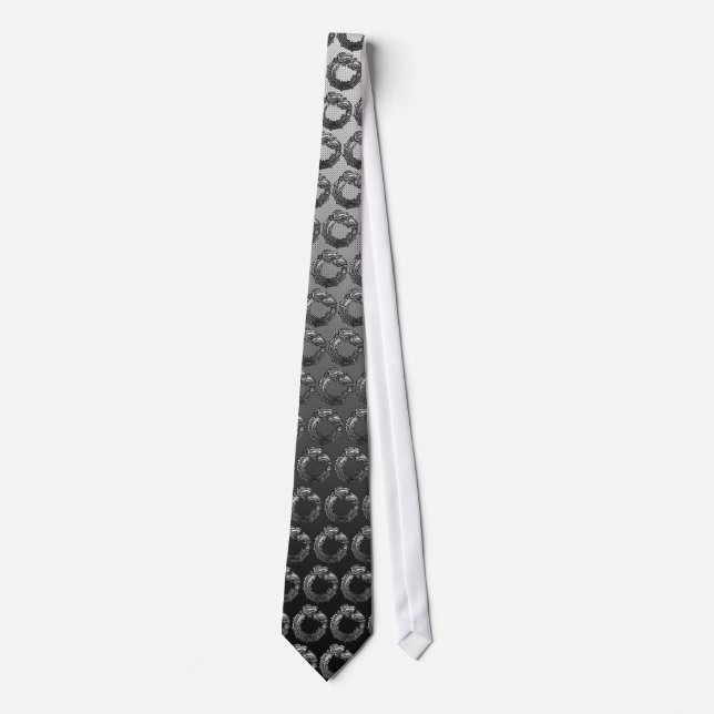 Silver Quetzalcoatl Tie (Front)