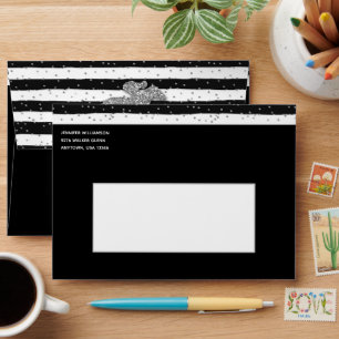 Silver Racehorse Derby Bridal Shower Envelope