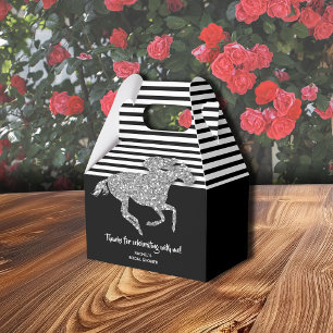 Silver Racehorse Derby Bridal Shower Favor Box