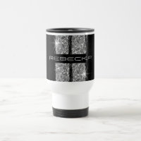 Silver Racing Stripe Sparkly Personalized
