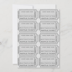 Silver Raffle Tickets for Invitations