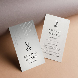 Silver Rain Hairstylist Business Card