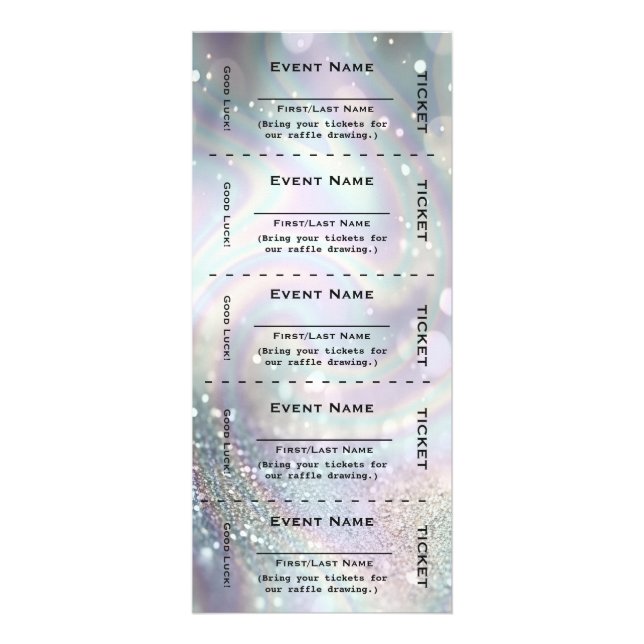 Silver Rainbow Raffle Ticket Rack Card (Front)