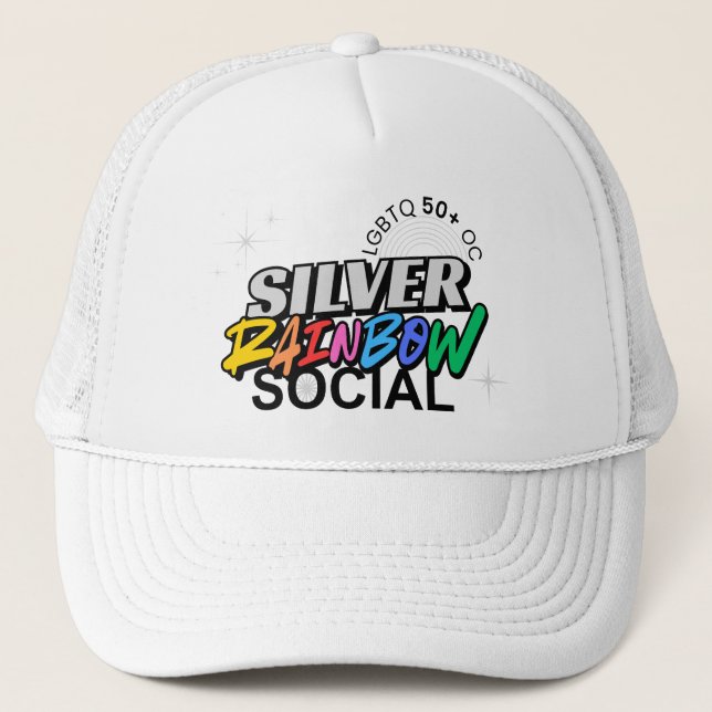 Silver Rainbow Social Baseball Hat (Front)