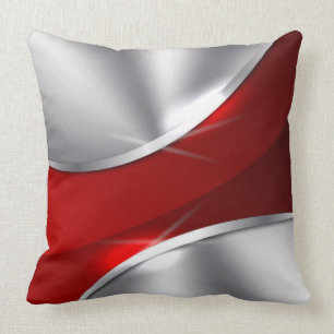 Silver Red Luxury Pillow