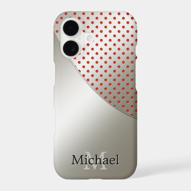 Silver Red Name Monogram Metallic (Back)